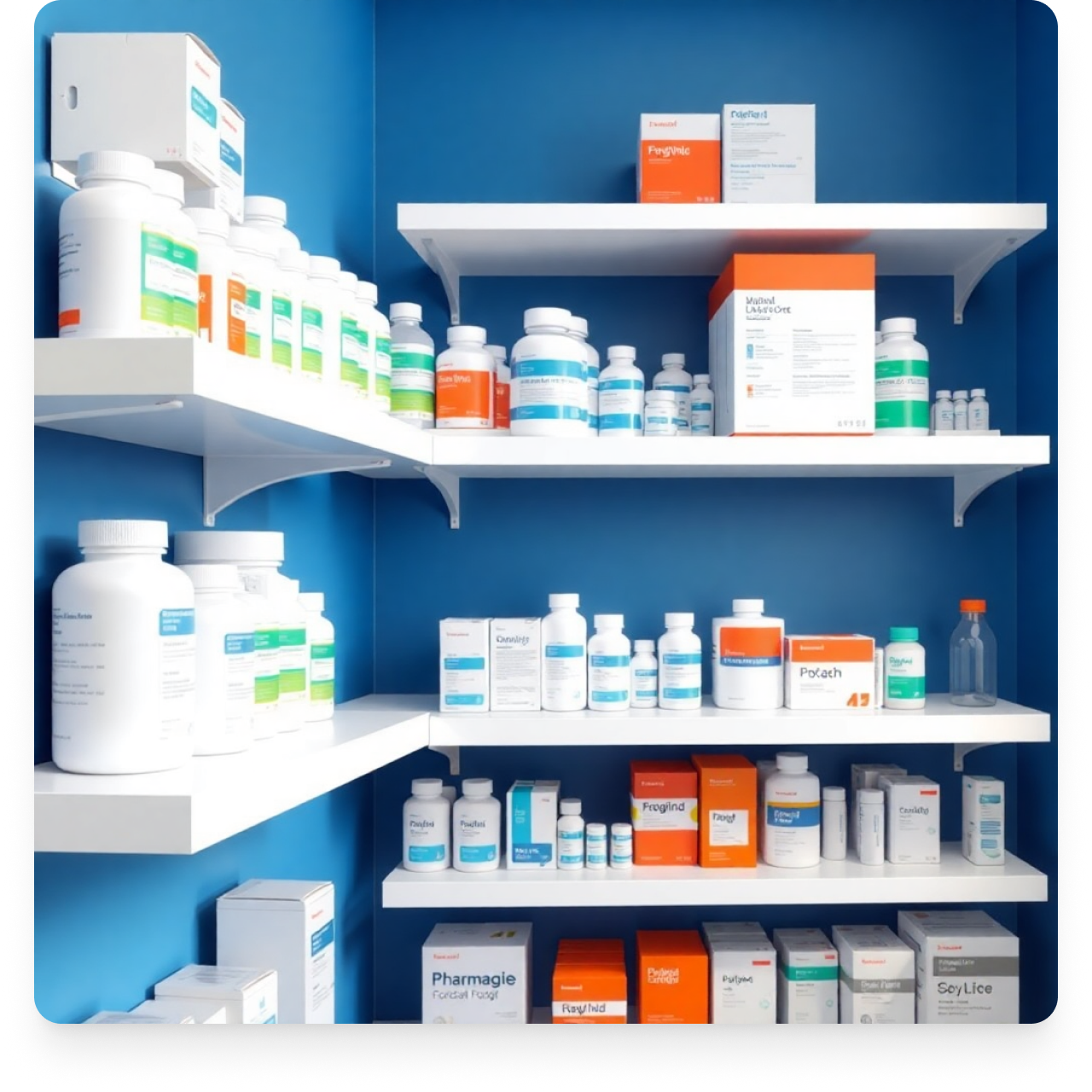Pharmacy shelves